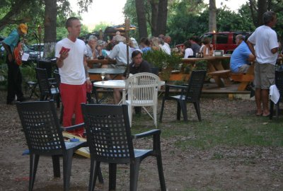 cornhole before dinner