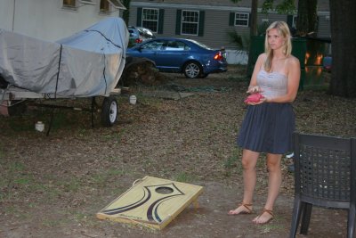 cornhole before dinner