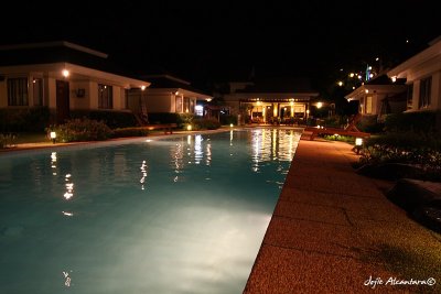 Poolside at night
