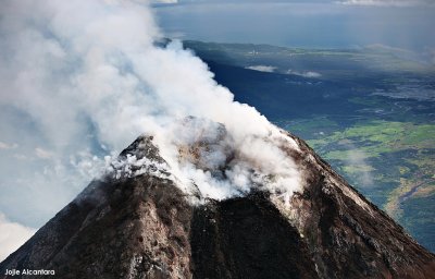 Aerial Mayon crater