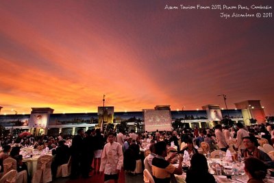 Opening dinner ceremony at sunset