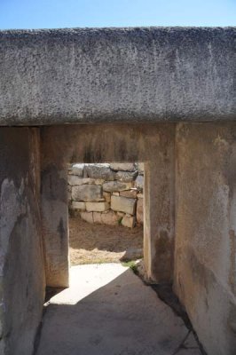 Tarxien Temples - portal with lintel and upright slabs