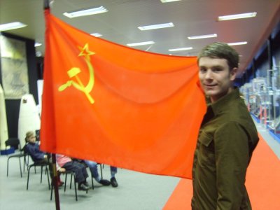 Drew with USSR Flag.jpg