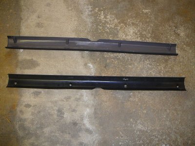 BACK SIDE VIEW; Door Sill Plates - Drive side all holes broke out.  Pass. side good