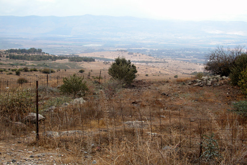 Fenced-in area in the Golan Heights overlooking the Hula Valley: A military position used by Syria in Syrian/Israeli wars