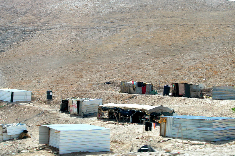 A Bedouin settlement in the mountainous desert in Judea, south of Jerusalem.