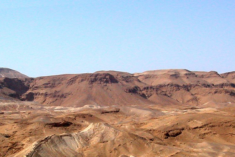 The mountainous Judean Desert next to Masada.