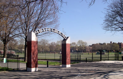 The Parade Grounds: Current view as seen from Caton Avenue looking northeast - just south of Prospect Park