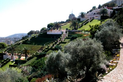 The Baha'i Gardens in Haifa: The international headquarters of the Baha'i faith is here.