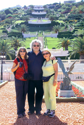 Judy, Orna & Richard - at the lower part of the Bahai Gardens in Haifa.