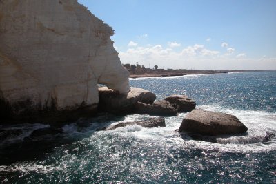 Rock formation carved out by the sea at Rosh Hanikra - at the Lebanese border.
