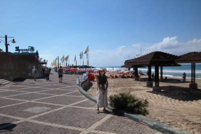 Judy at Camel (not Carmel) Beach  on the Mediterranean Sea in Haifa.