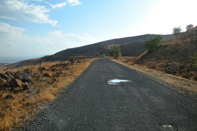 Moshe took us on this back road so we could view the Jordan River. Sea of Galilee is in the background (to the left).