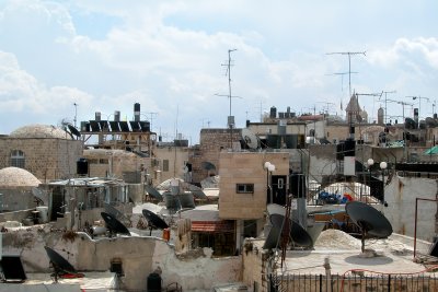 Jerusalem: Rooftops in the Christian Quarter of the Old City.
