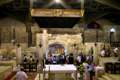 Nazareth: The lower church of the Basilica of the Annunciation. Gabriel's announcement to Mary occurred here.