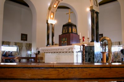 The interior of the Church of the Beatitudes - next to the Sea of Galilee