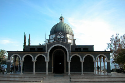 The Church of the Beatitudes next to the Sea of Galilee. Jesus' Sermon on the Mount was here.