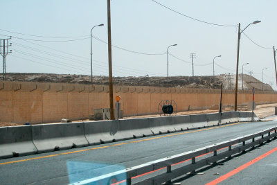 A wall separating Israel from the West Bank - seen while driving south of Jersualem toward Masada.