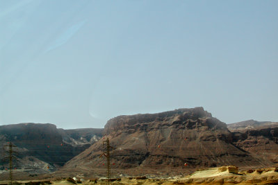 View of Masada as we were leaving it and heading north.