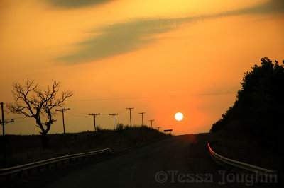 Sunset on the Free State road to Ficksburg