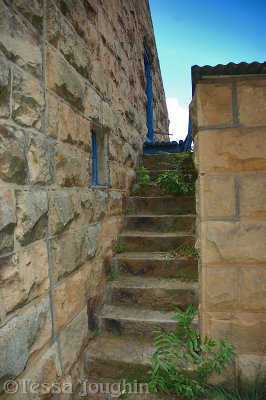 Stone steps up to the loft