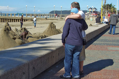 Sand sculptures on the beach