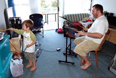 Guy and Uncle Dan drumming