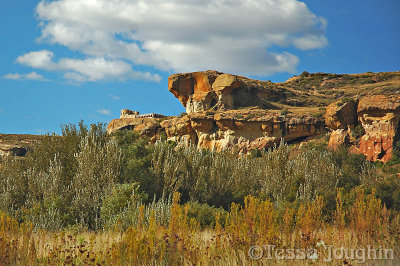 A rocky outcrop seems to overshadow the castle