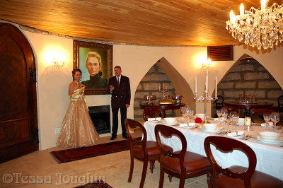 The intimate dining room
