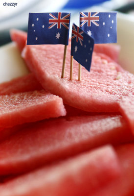 2992- australia day, australian flag, watermelon