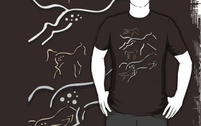 spotted horses on brown shirt at Redbubble