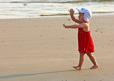 Red dressed little girl