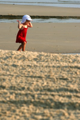 Playing on the beach