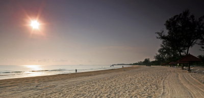 Huge beach head of Lagoon resort