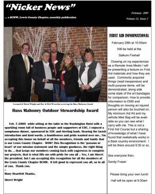 February  2009 Lewis County Chapter Newsletter