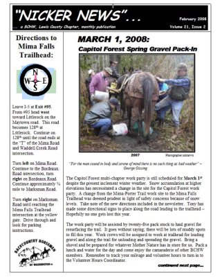 February 2008 Lewis County Chapter Newsletter