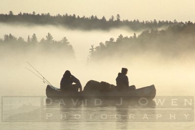 10809 Canoes and misty AM on Kawish