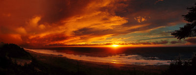 From My House, Looking West - Christmas Sunset Panoramic Image