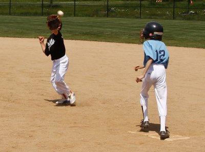 A hit to the first baseman