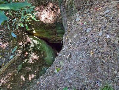 Upper surface view of chimney to Mariba Fork Cave Arch