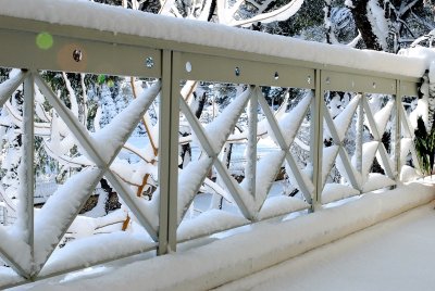 Snowy balkony