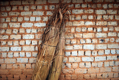 Wall in a village, Myanmar