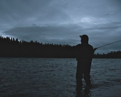Midnight fishing in Indalslven.