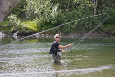 Gustaf fly-fishing.