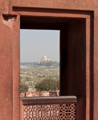 Taj Mahal from Agra fort (3/3/09)