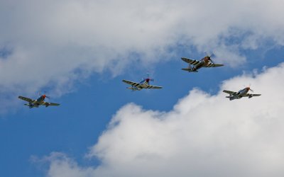 Fighter flypast (P47 and three P51s)
