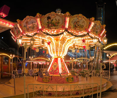 Merry-Go-Round at a Christmas Market at Potsdamer Platz