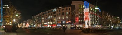 Breitscheidplatz looking towards Kurfrstendamm with Christmas decoration