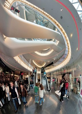 Escalator view at central entrance