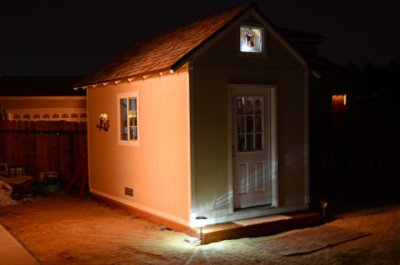 Shed at night